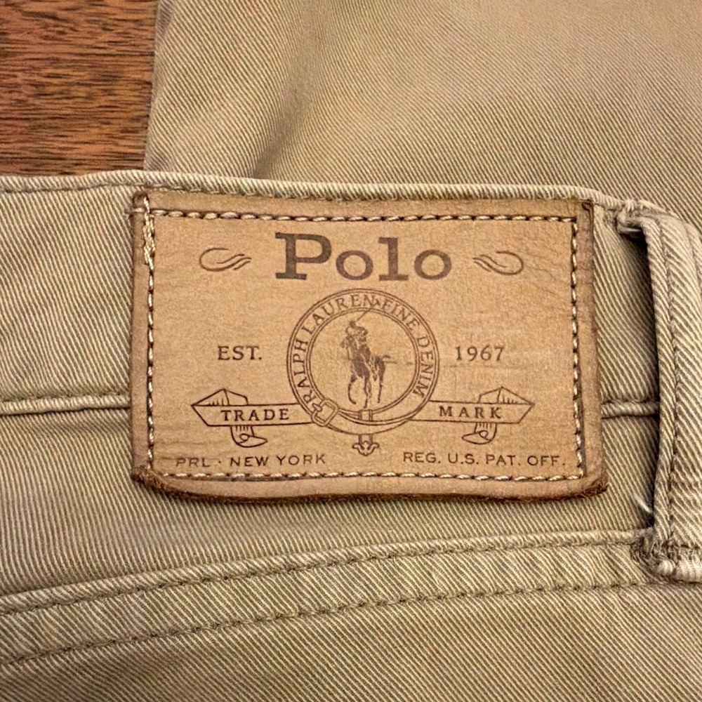 Polo Ralph Lauren Button-fly Sullivan Slim Jeans 33x32 Khaki Preppy Academia